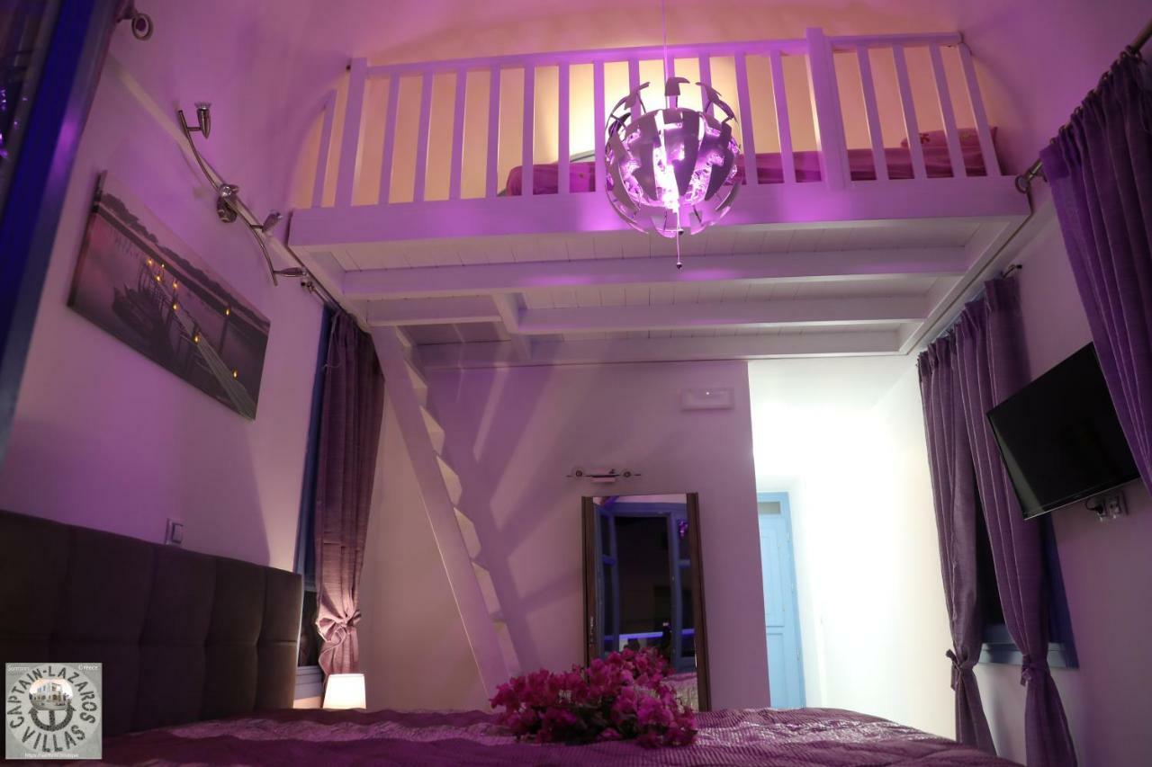 Located By The Sea One Beachfront Private Captain Lazaros Pool Villa With Loft In 750Sqm Spacious Private Plot-Jacuzzi-Sunrelax-Furnished Terace-Gazebo-Private Parking,Sleep 3 Adults And 2 Children, Just Steps From The Black Beach-Seaview Períssa Extérieur photo